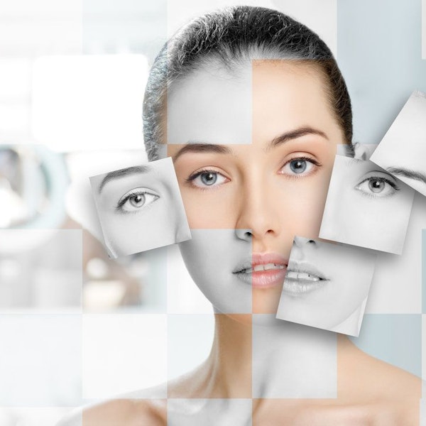 Previews of various procedures held up to patient's face