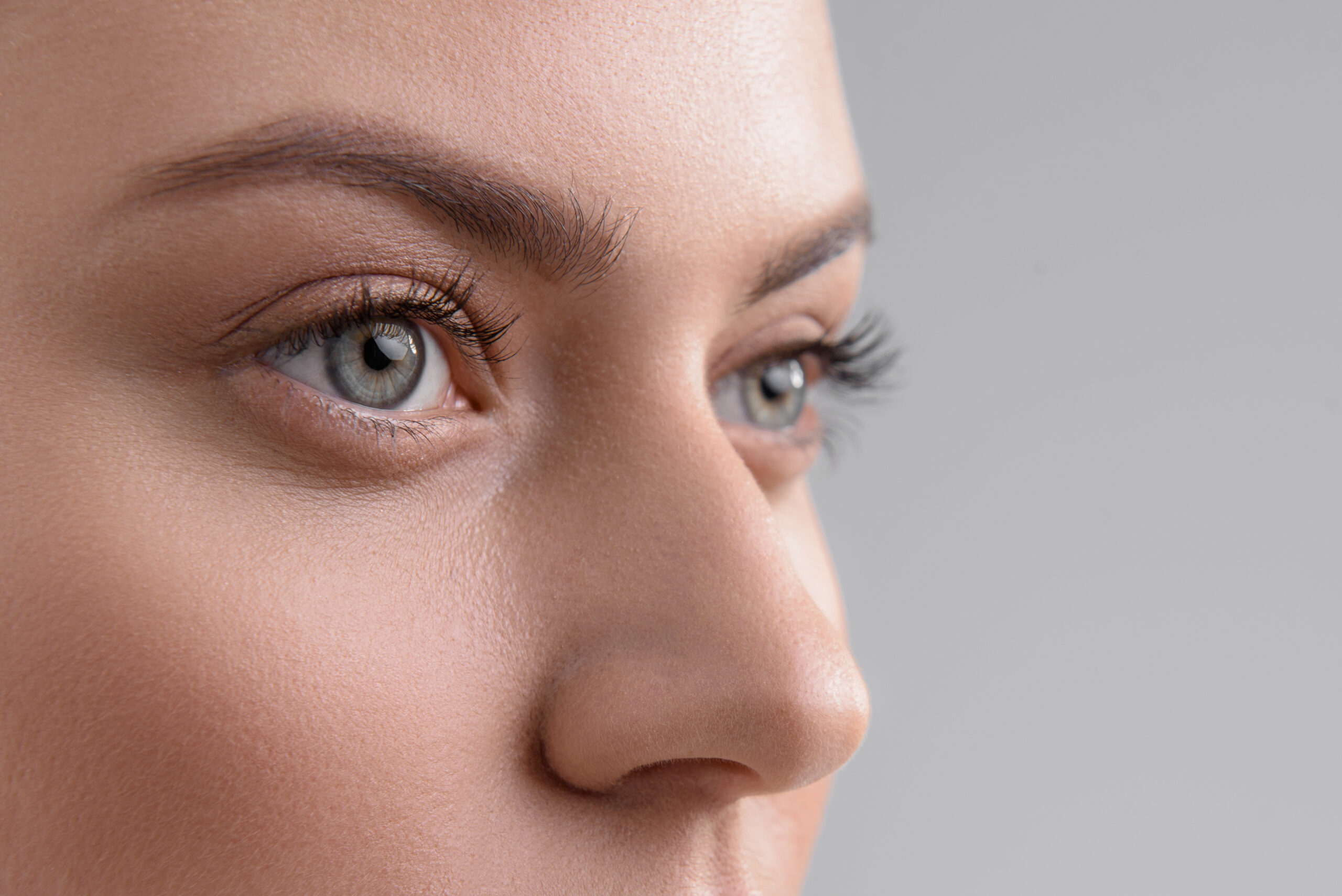 Closeup of blue eyes